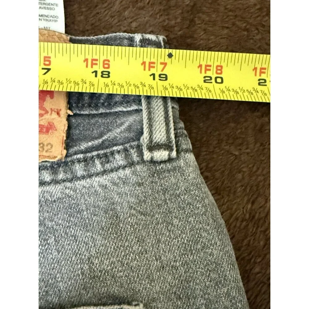 Vintage Levi's 501 Jeans Mens 38x32 Black‎ Denim Jeans Button Fly Straight Leg